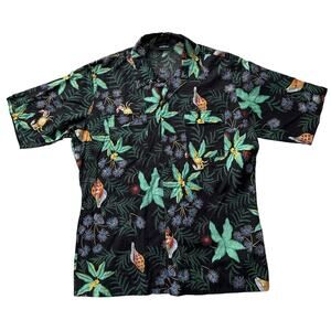 VTG Campus Cotton Hawaiian Tropical Crab Short‎ Sleeve Shirt L
